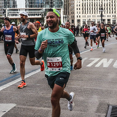 David courant le marathon de Chicago 2023