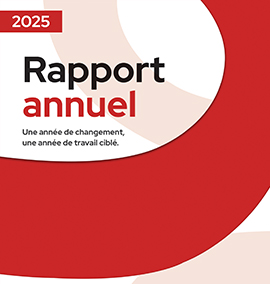 Page couverture du rapport annuel avec le texte « 50 Une détermination implacable depuis 50 ans »