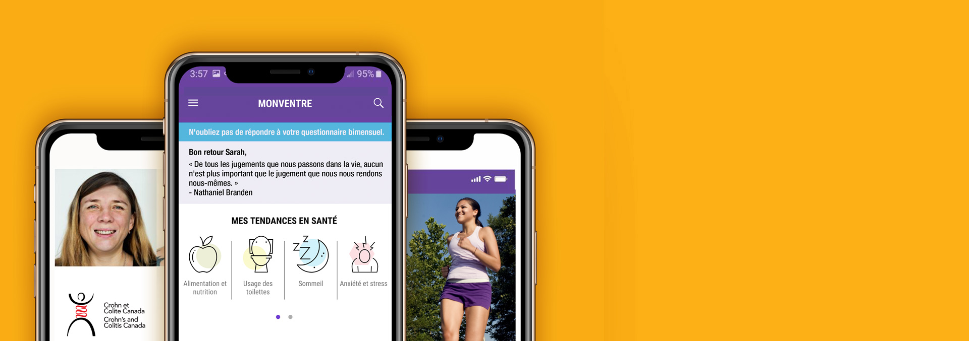 MonVentre, le appli de gestion de la MII de Crohn et Colite Canada