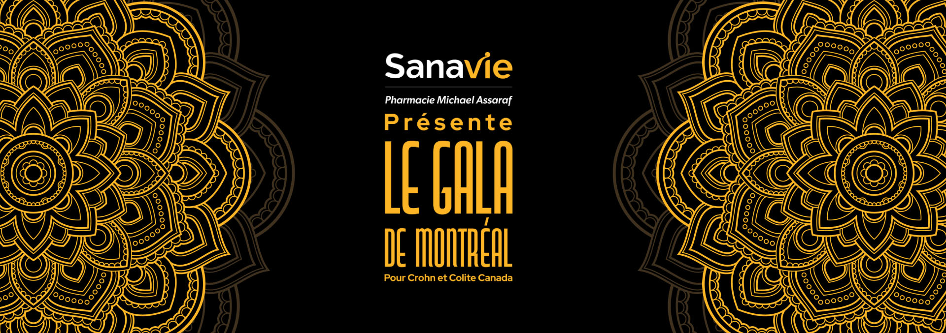 Le logo du Gala de Montréal et une image d'arrière-plan stylisée ressemblant à une carte à jouer