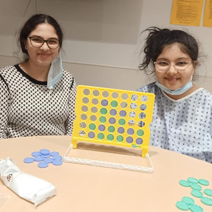 Sophia and family in the hospital