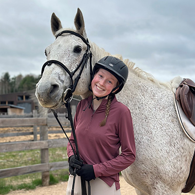 Stephanie Goodyear with her riding horse