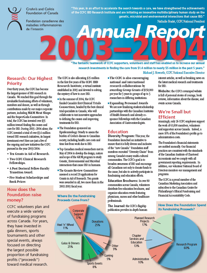 Rapport annuel 2004 de Crohn et Colite Canada