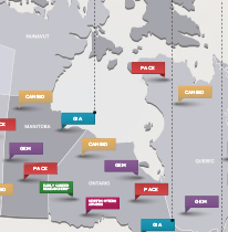 La recherche parrainée par Crohn et Colite Canada est illustrée sur une carte du Canada