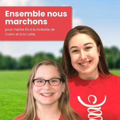 Voici vos coprésidentes honoraires nationales de la Marche Gutsy 2022, Claire & Mya!