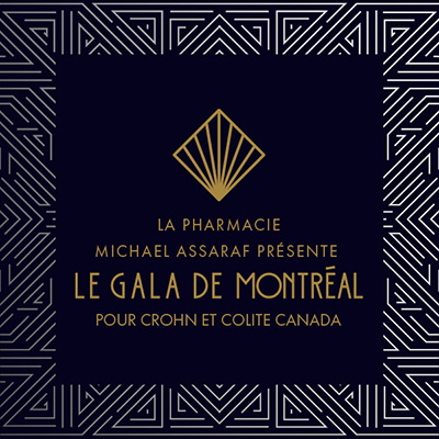 Pharmacie Michael Assaraf présente le gala de Montréal pour Crohn et Colite Canada sur fond de casino.