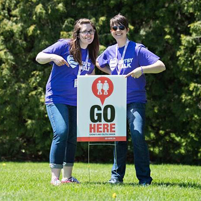 Sarah Bouchard - Sudbury Chapter President and Sarah Lavoie - 2019 Gutsy Walk Chair