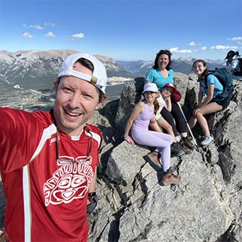 Ted Fleming and family on an Alberta hike